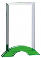 Rectangular glass green base 8 inches Trophy Award