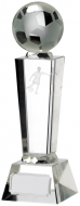 Victory Football Glass Pillar Trophy Award