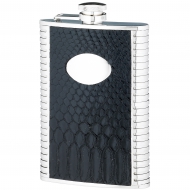 8 ounce black stainles steel flask Trophy Award